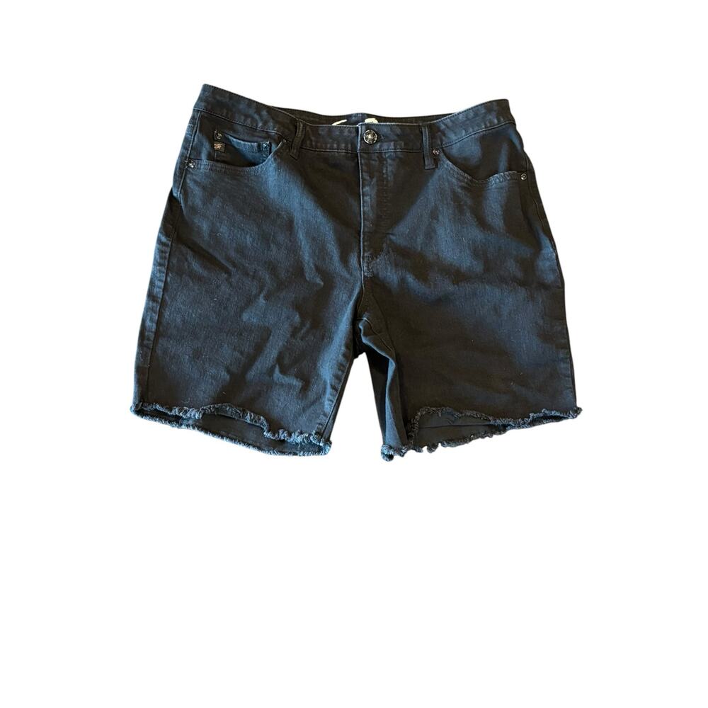 7 For All Mankind Black Denim Bermuda Shorts Sz. 14 Goth, Jorts, Punk, Grunge